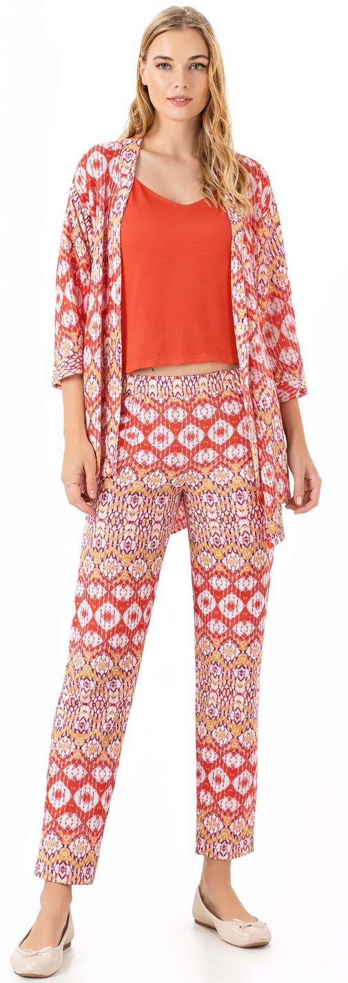 KADIN YAZLIK İP ASKILI SABAHLIKLI PİJAMA MODAL PAMUK 3LÜ SET HOMEWEAR DOWRY 15-133 lü SetDOWRYKADIN YAZLIK İP ASKILI SABAHLIKLI PİJAMA MODAL PAMUK 3LÜ SET HOMEWEAR DOWRY 15-13