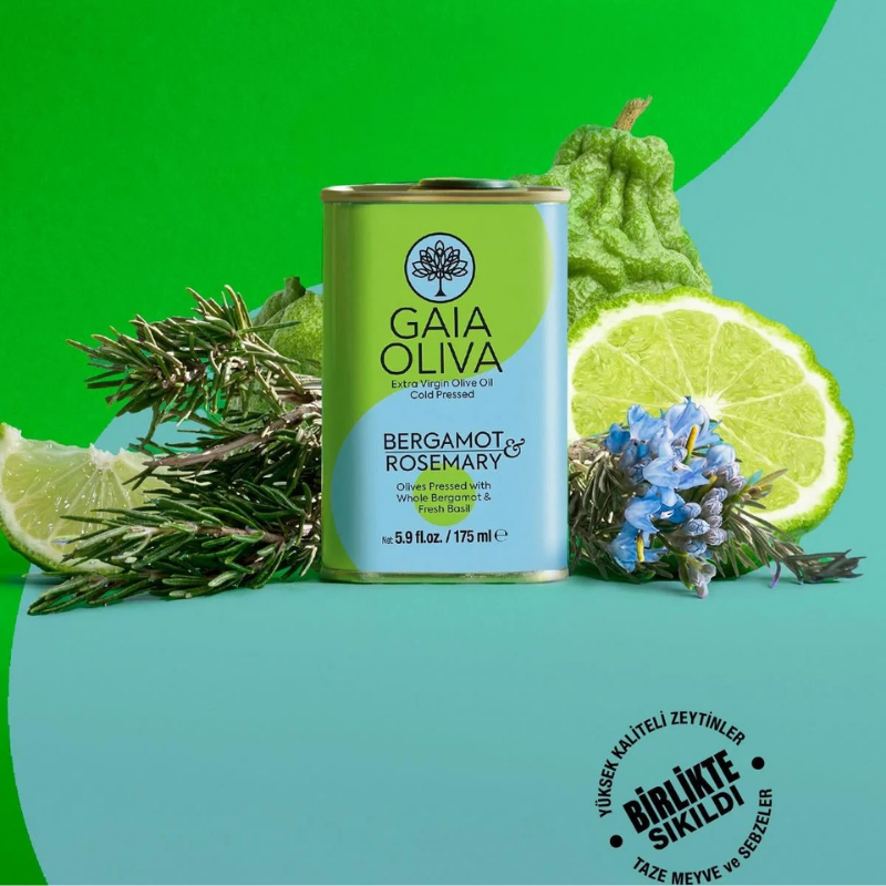 Bergamot-Biberiye Mix Çeşnili 175 ml Natürel Sızma Zeytinyağı