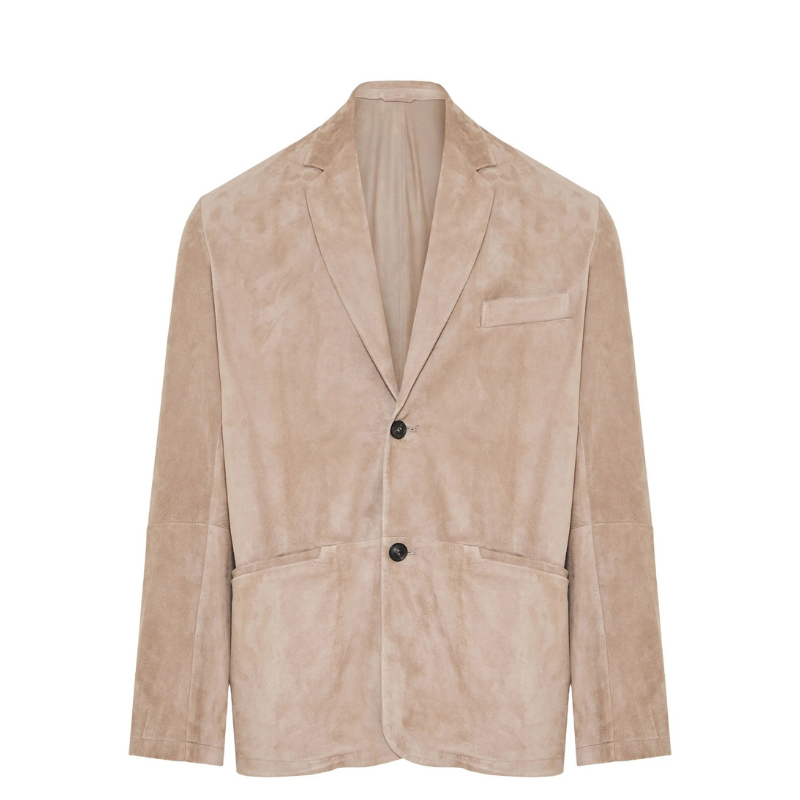 Emporio Armani Krem Süet Blazer Ceket EM001710AF12801
