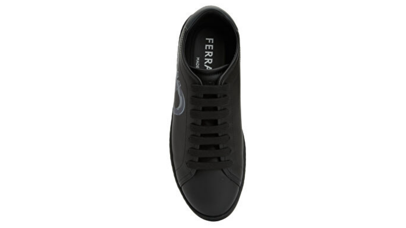 Ferragamo Siyah Logo Baskılı Erkek Deri  Ayakkabı 102198083_999