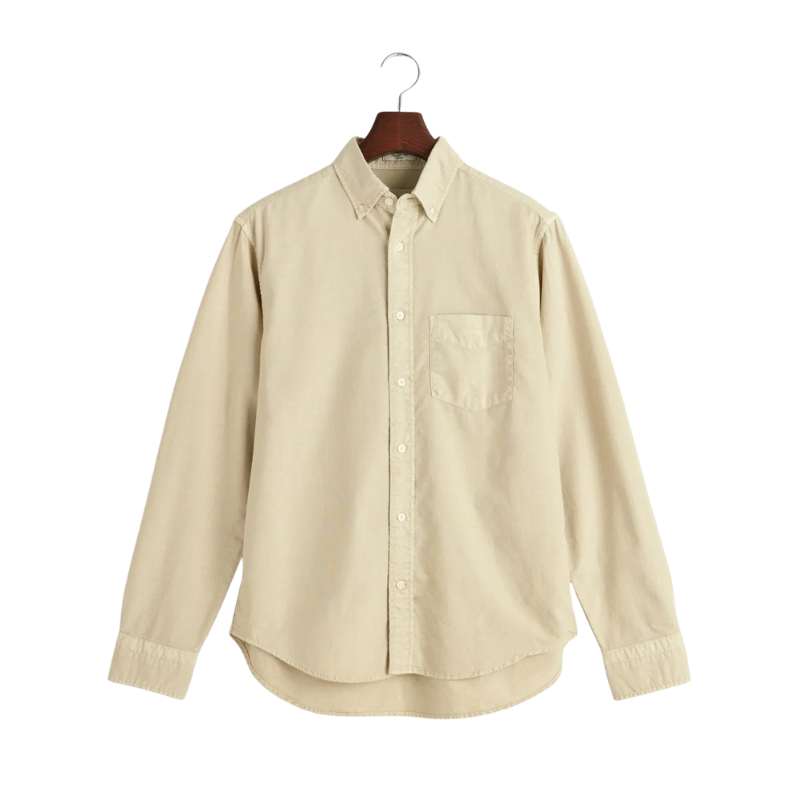 Gant Erkek Bej Regular Fit Düğmeli Yaka Oxford Gömlek 