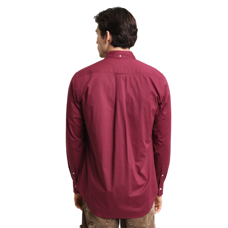 Gant Erkek Bordo Regular Fit Düğmeli Yaka Poplin Gömlek