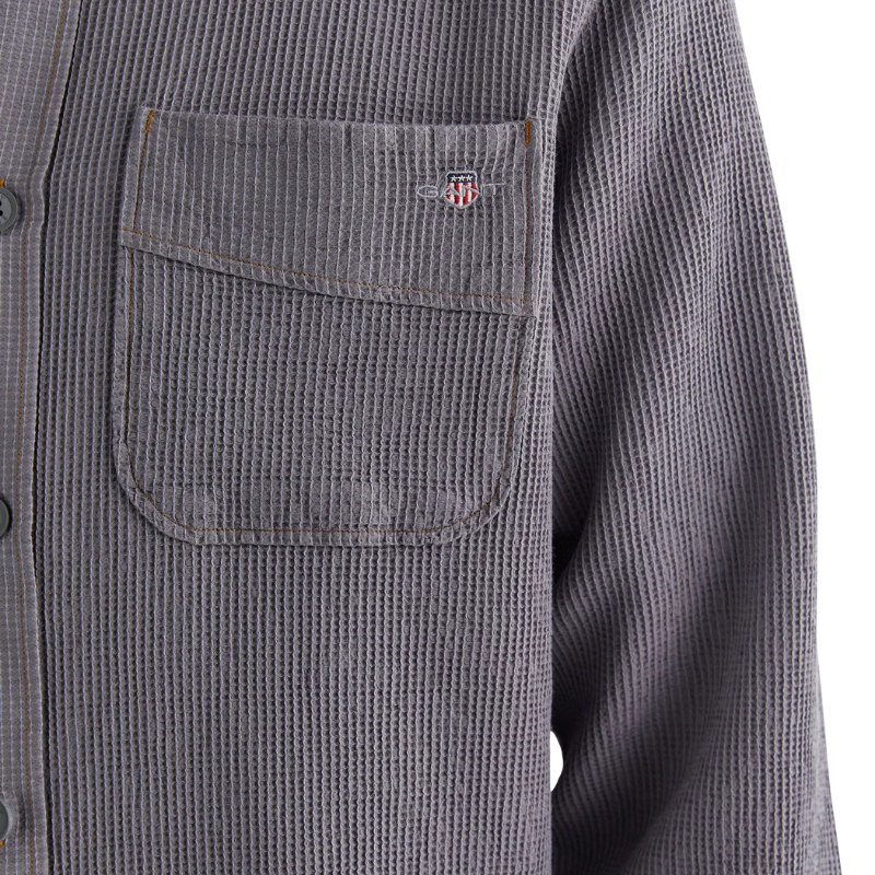 Gant Erkek Gri Oversize Fit Klasik Yaka Gömlek 