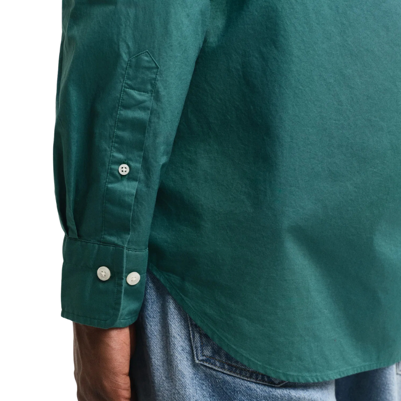 Gant Erkek Yeşil Regular Fit Düğmeli Yaka Poplin Gömlek