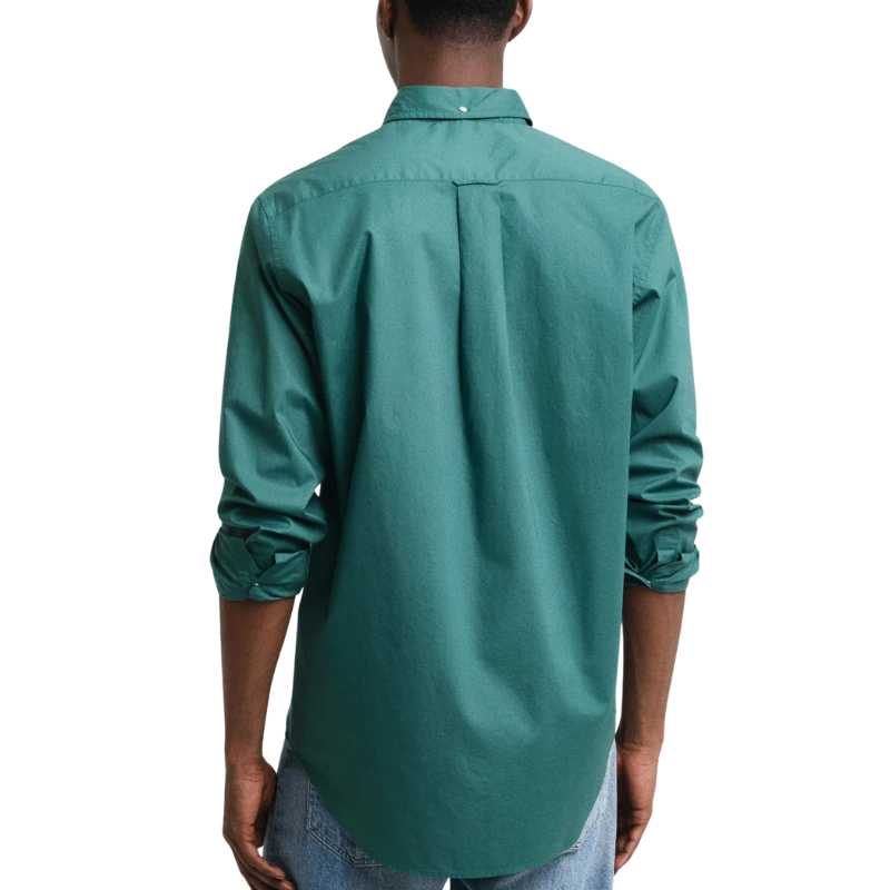 Gant Erkek Yeşil Regular Fit Düğmeli Yaka Poplin Gömlek