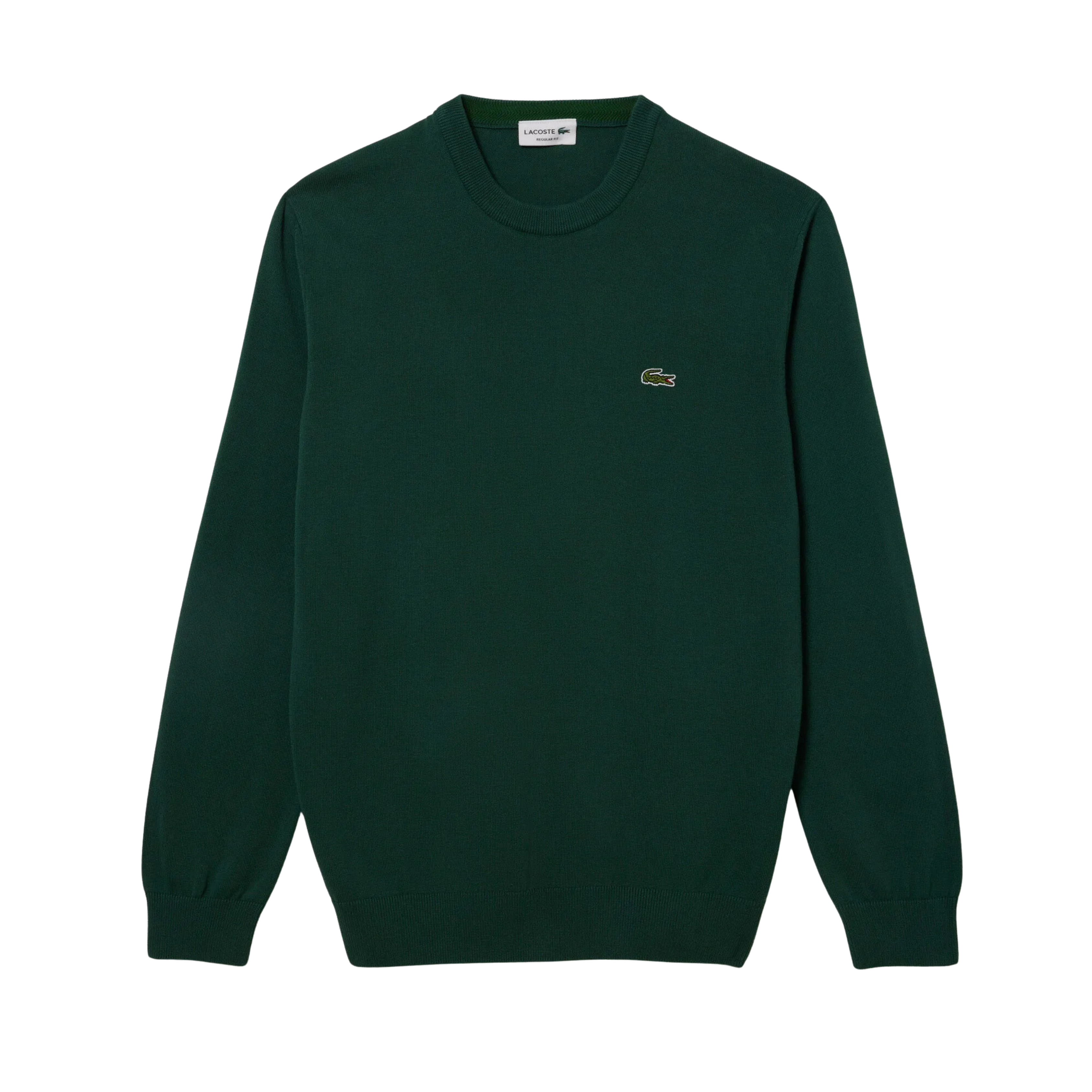 Lacoste Erkek Regular Fit Bisiklet Yaka Organik Pamuk Koyu Yeşil Kazak AH1985.YZP