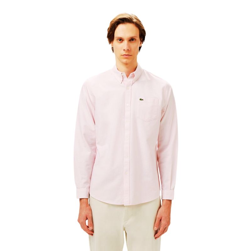 Lacoste Erkek Regular Fit Düğmeli Yaka Pembe Gömlek
