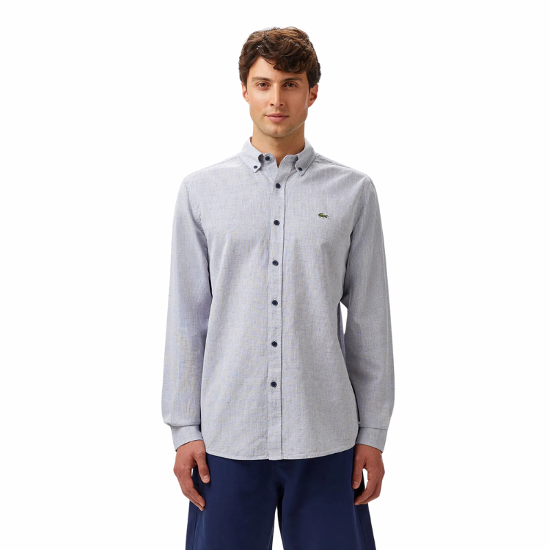 Lacoste Erkek Regular Fit Düğmeli Yaka Lacivert Gömlek CH0520.166