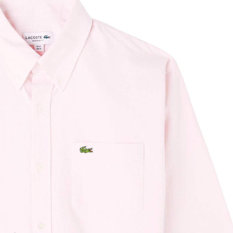 Lacoste Erkek Regular Fit Düğmeli Yaka Pembe Gömlek