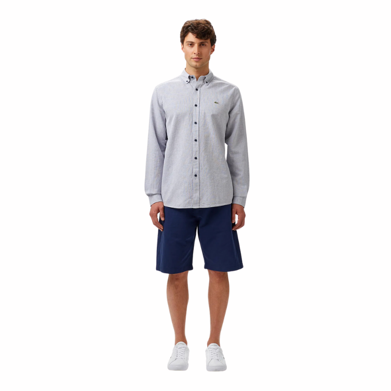 Lacoste Erkek Regular Fit Düğmeli Yaka Lacivert Gömlek CH0520.166