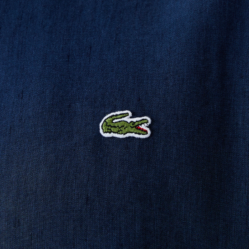 Lacoste Erkek Regular Fit Keten Lacivert Gömlek CH0410.166