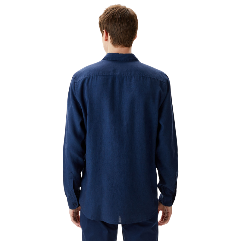 Lacoste Erkek Regular Fit Keten Lacivert Gömlek CH0410.166
