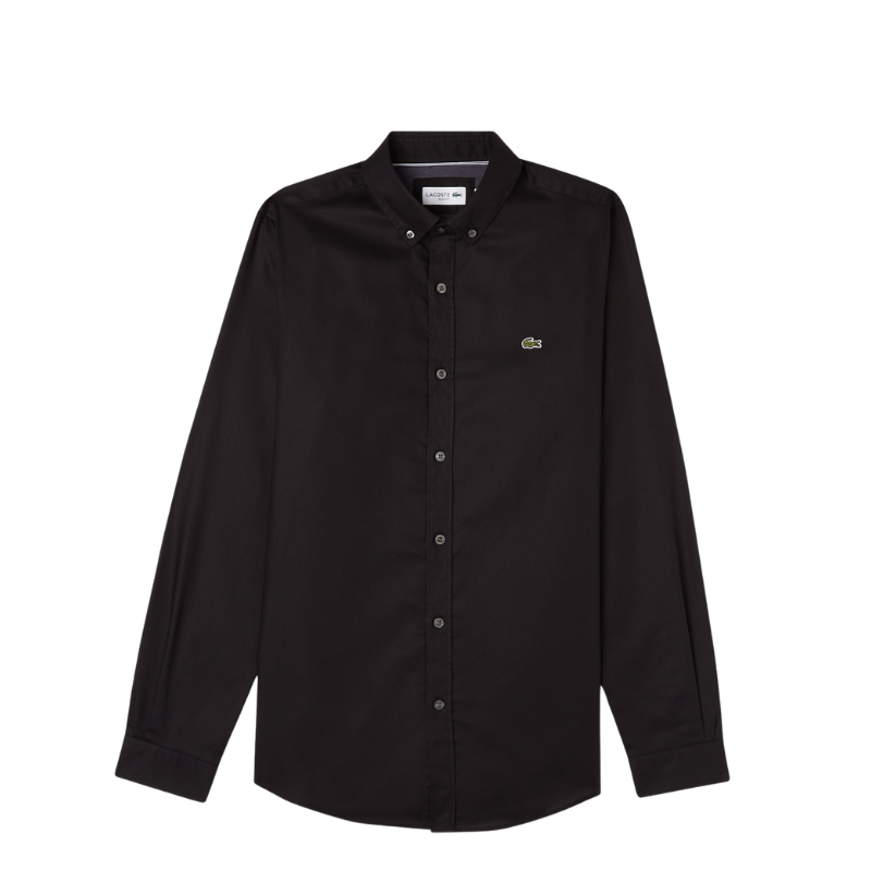 Lacoste Erkek Slim Fit Düğmeli Yaka Siyah Gömlek