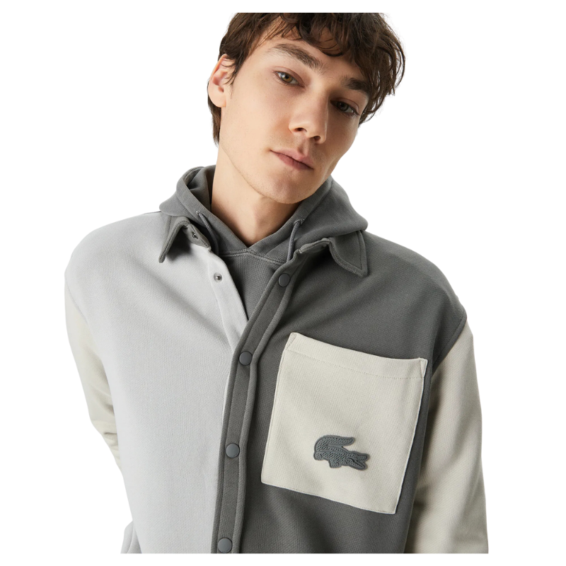 Lacoste House of SuperStep X Lacoste Erkek Gri/Bej Gömlek 