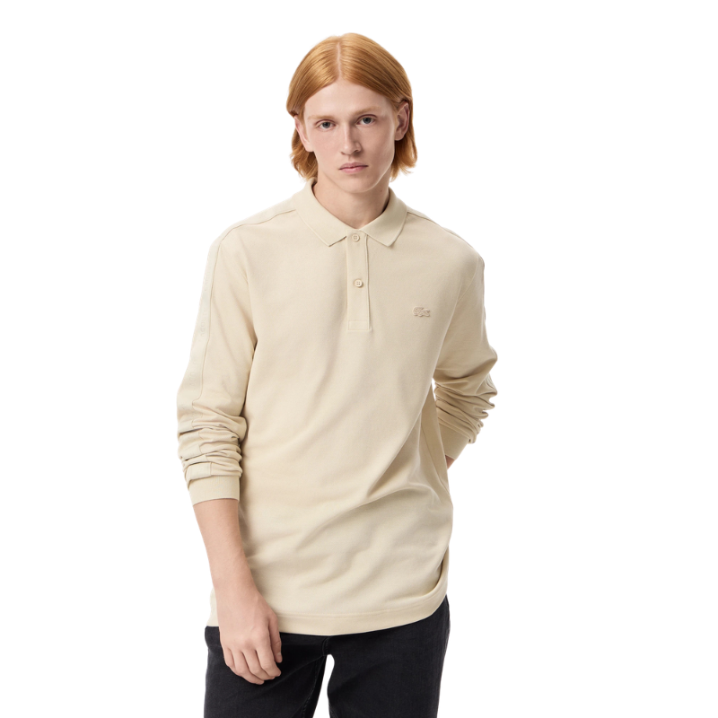 Lacoste Krem Erkek Uzun Kollu Polo Tshirt