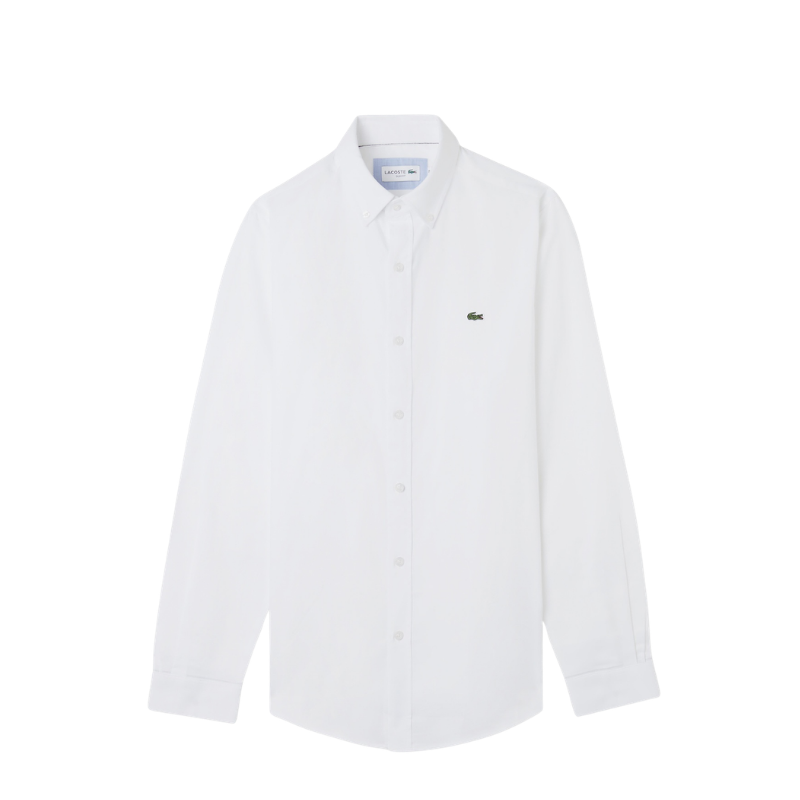 Lacoste Slim Fit Düğmeli Yaka Beyaz Gömlek 
