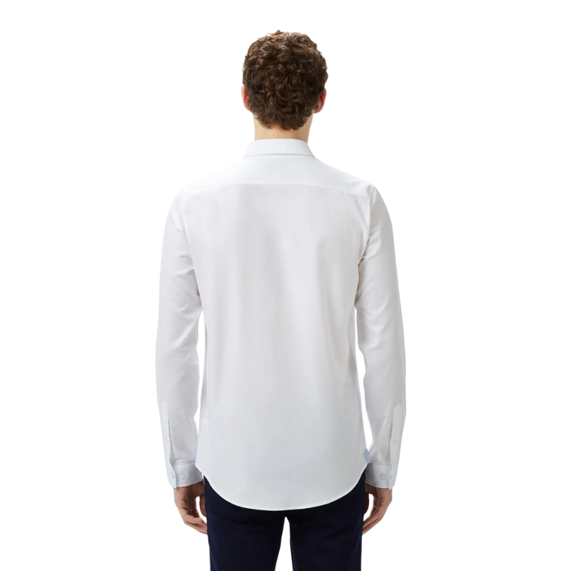 Lacoste Slim Fit Düğmeli Yaka Beyaz Gömlek 