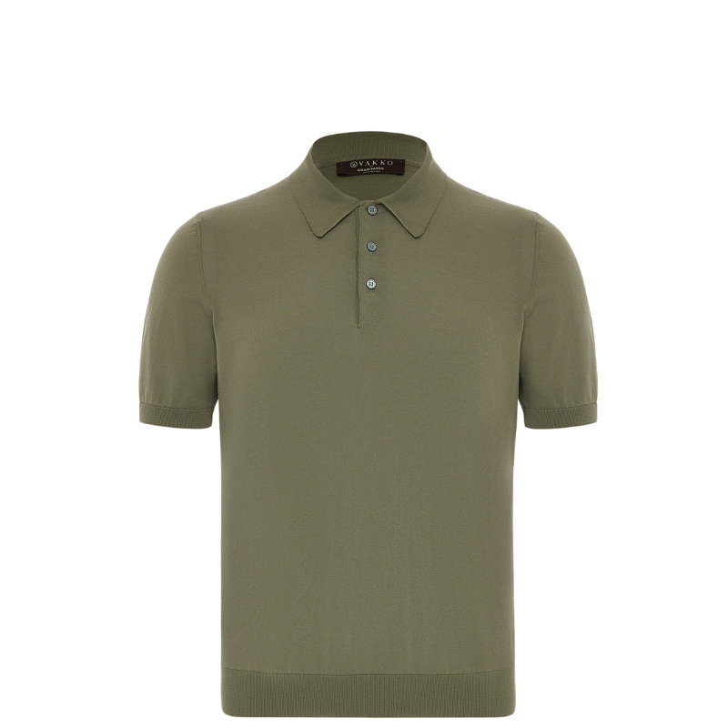 Vakko Gran Sasso Yeşil Triko Polo Tshırt 43156/20731