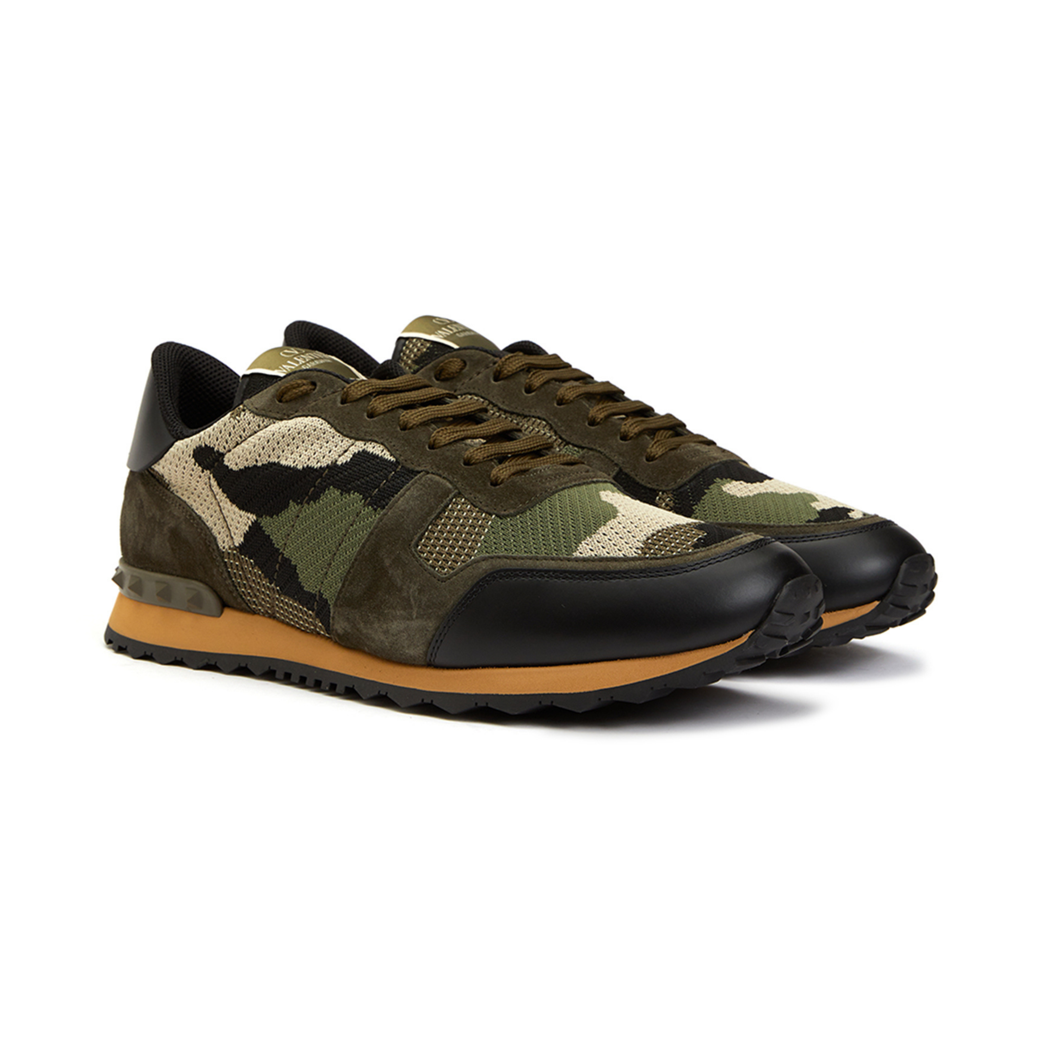 Valentino Garavani Rockrunner Khaki Erkek Deri Spor Ayakkabı 3y2s0723 QRK