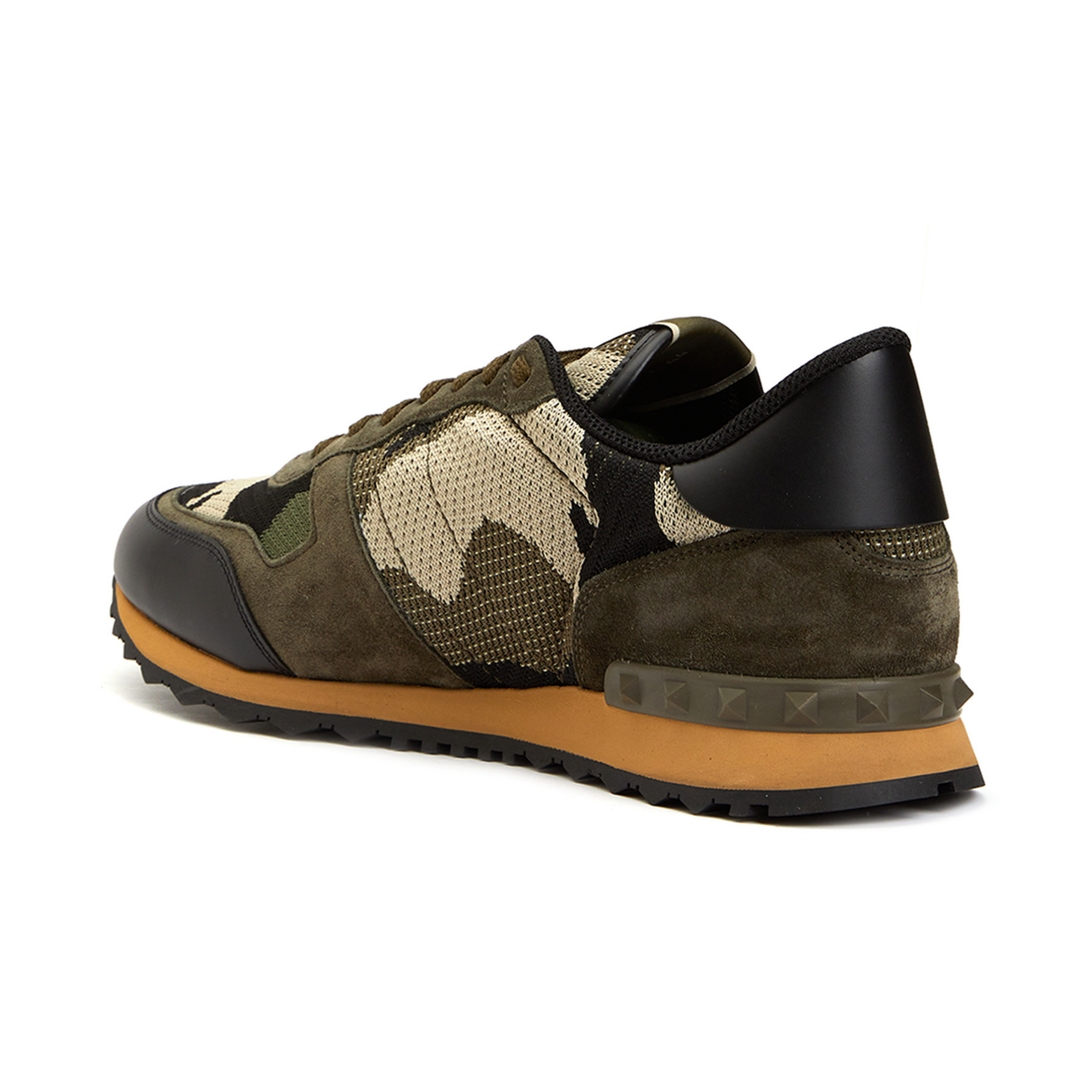 Valentino Garavani Rockrunner Khaki Erkek Deri Spor Ayakkabı 3y2s0723 QRK