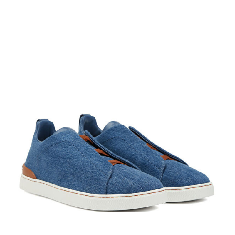 Zegna Mavi Erkek Denim Sneaker 