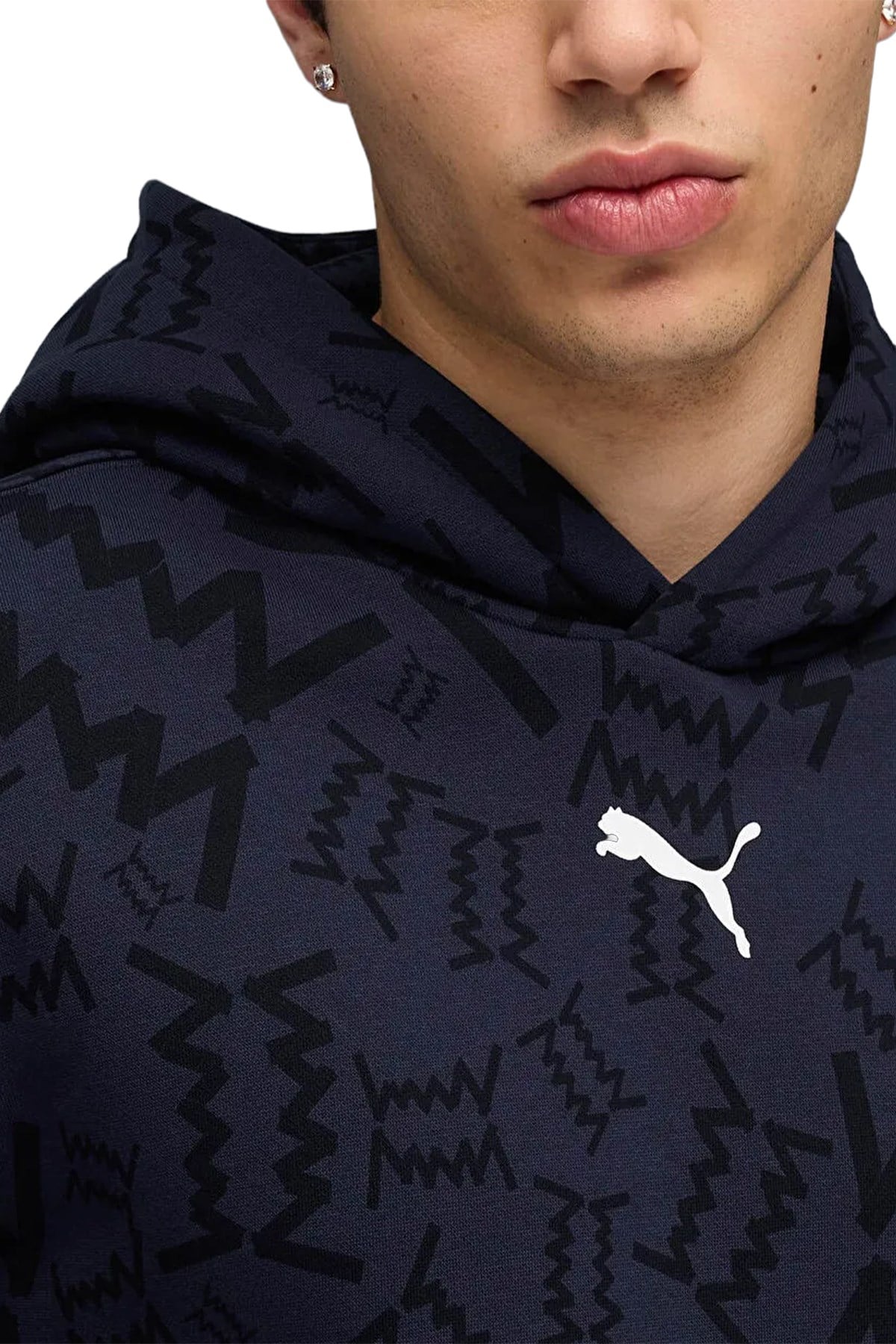 Puma Erkek Kapüşon Regular Fit Baskılı Sweatshirt teamJAWS Post Game Hoodie 68953604 PUMA 68953604