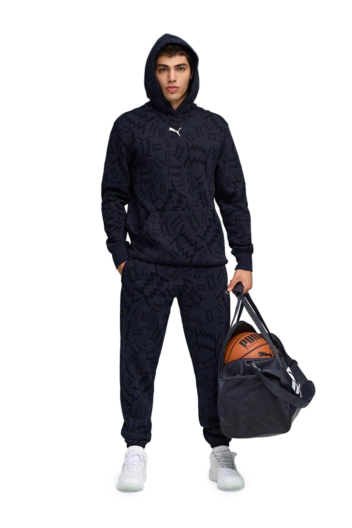 Puma Erkek Kapüşon Regular Fit Baskılı Sweatshirt teamJAWS Post Game Hoodie 68953604 PUMA 68953604