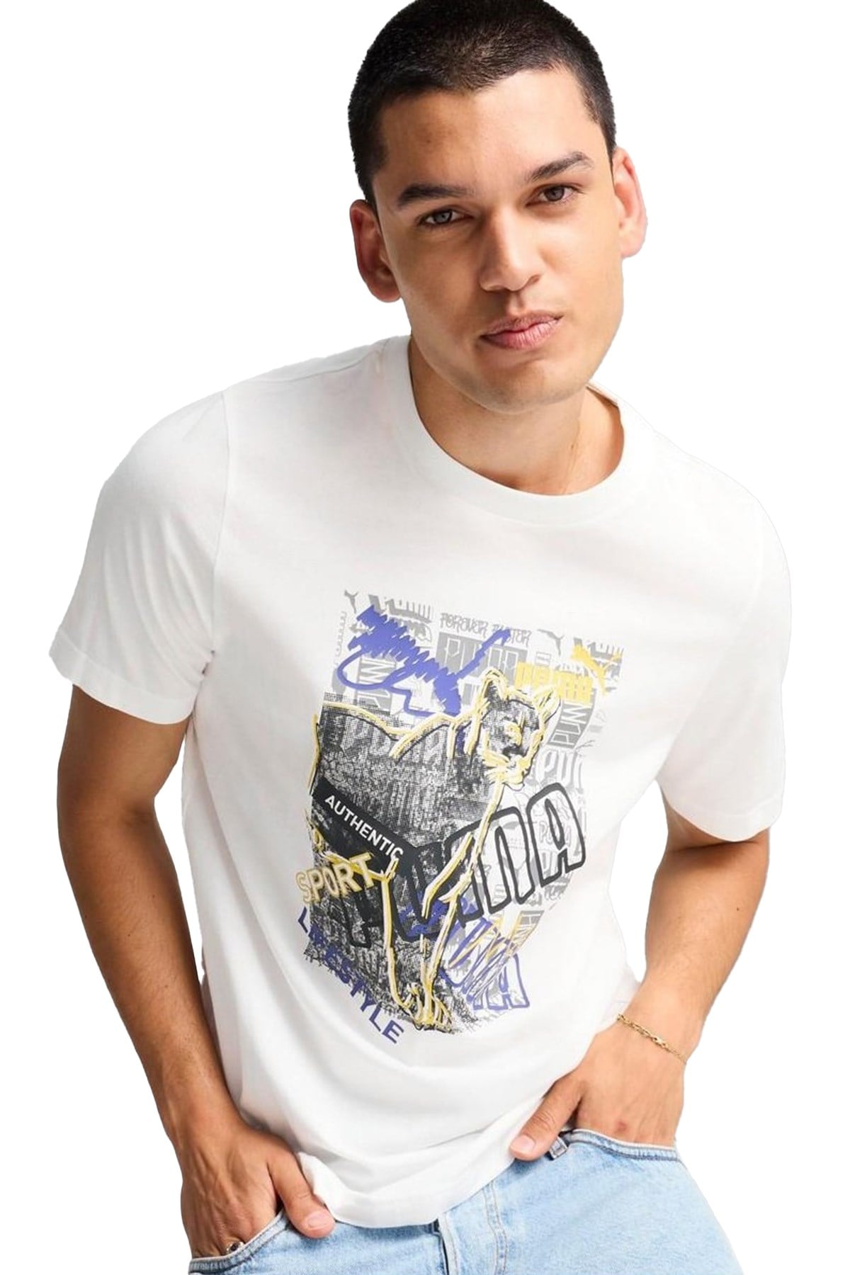 Puma Erkek Spor Tişört Graphics Photoprint Tee 68321302 PUMA 68321302