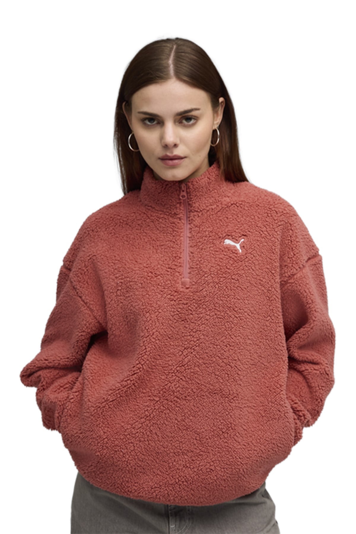 Puma Kadın Sweatsirt Ess Elevated Half-Zip Crew 68811160 PUMA 68811160