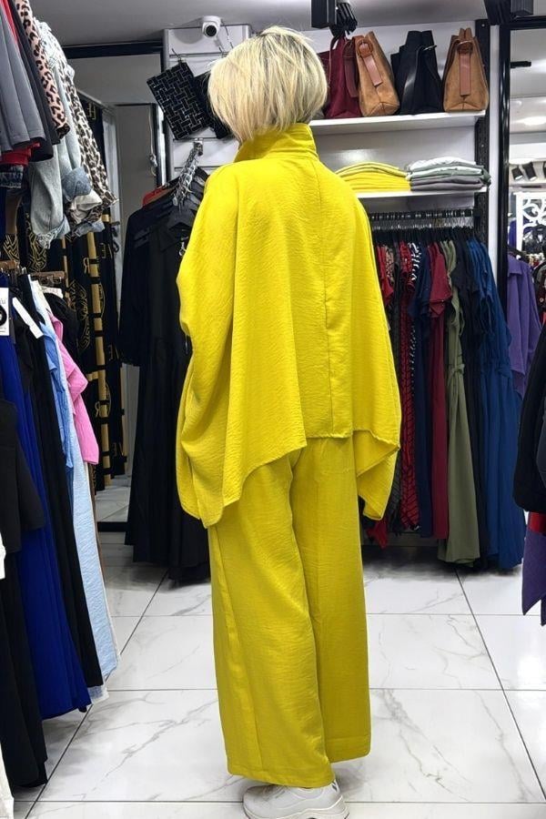 Hardal Sarısı Keten Takım