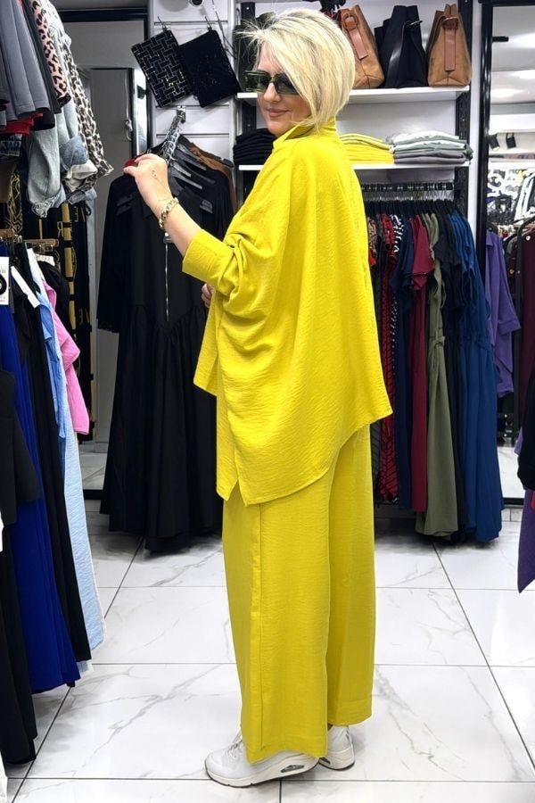 Hardal Sarısı Keten Takım