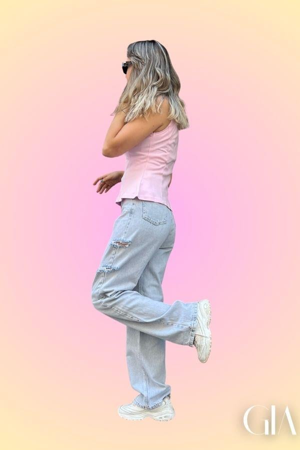 İhracat Açık Mavi Kot Pantolon