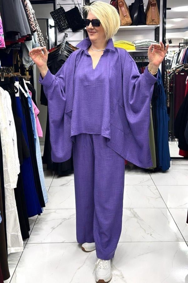 Mor Keten Kumaş Alt Üst Takım