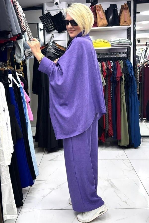 Mor Keten Kumaş Alt Üst Takım