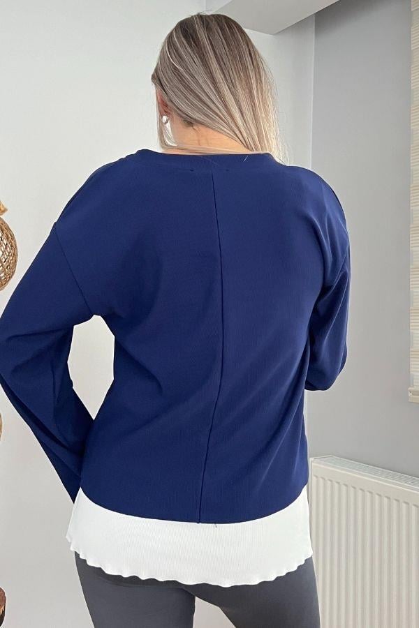 Motion Duo Mavi Renk Askılı Üstü Önden Düğmeli İkili Spor Takım