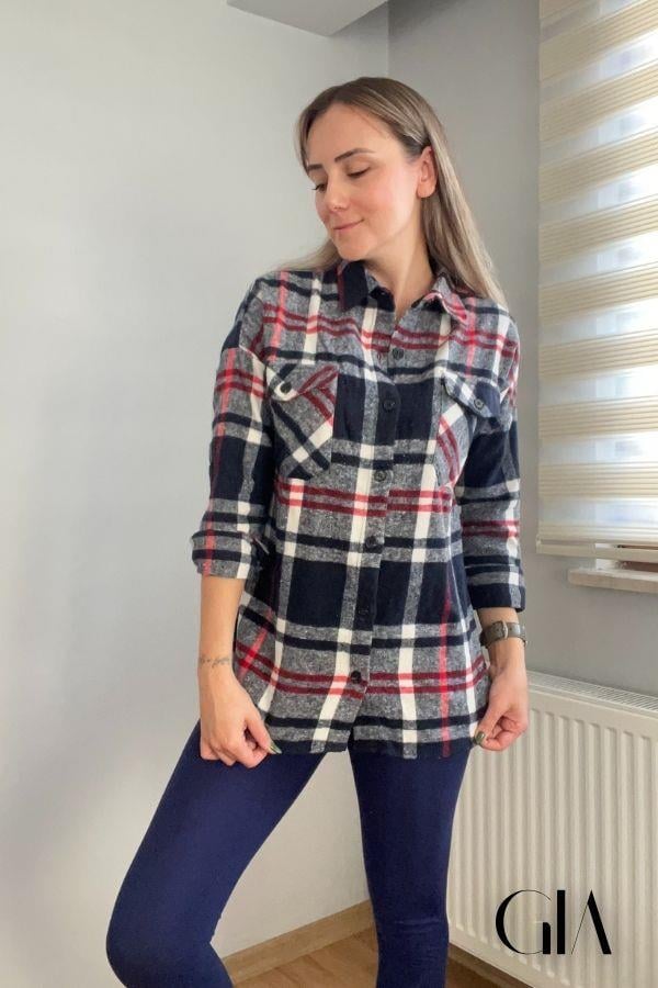 Timber Lacivert Oduncu Gömlek