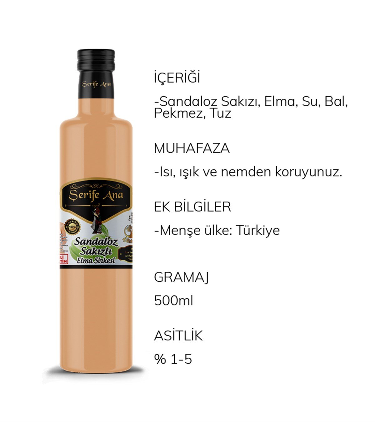 Sandaloz Sakızlı Elma Sirkesi