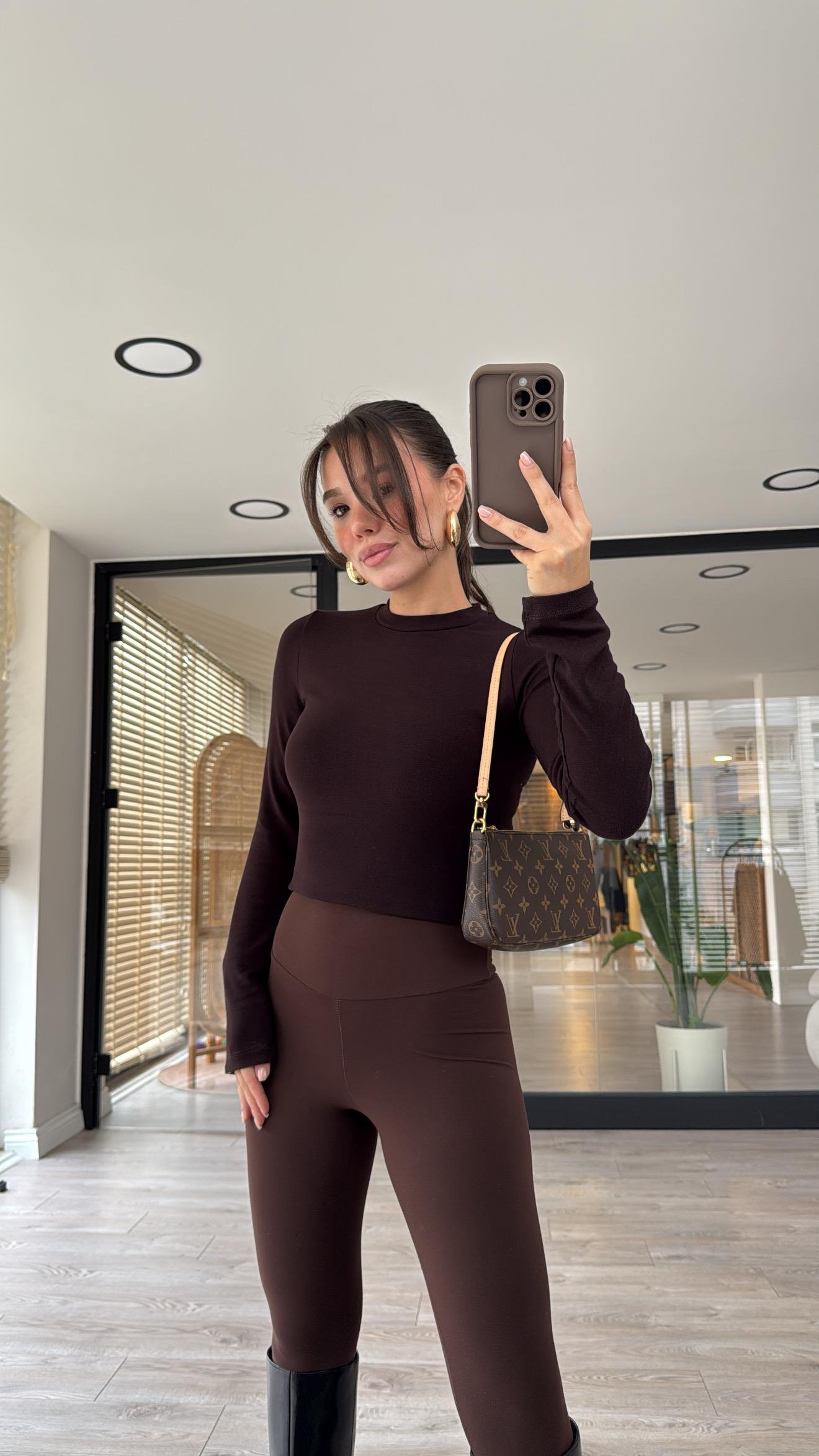 Acı Kahve Bisiklet Yaka Marka Model Soft Touch Body 