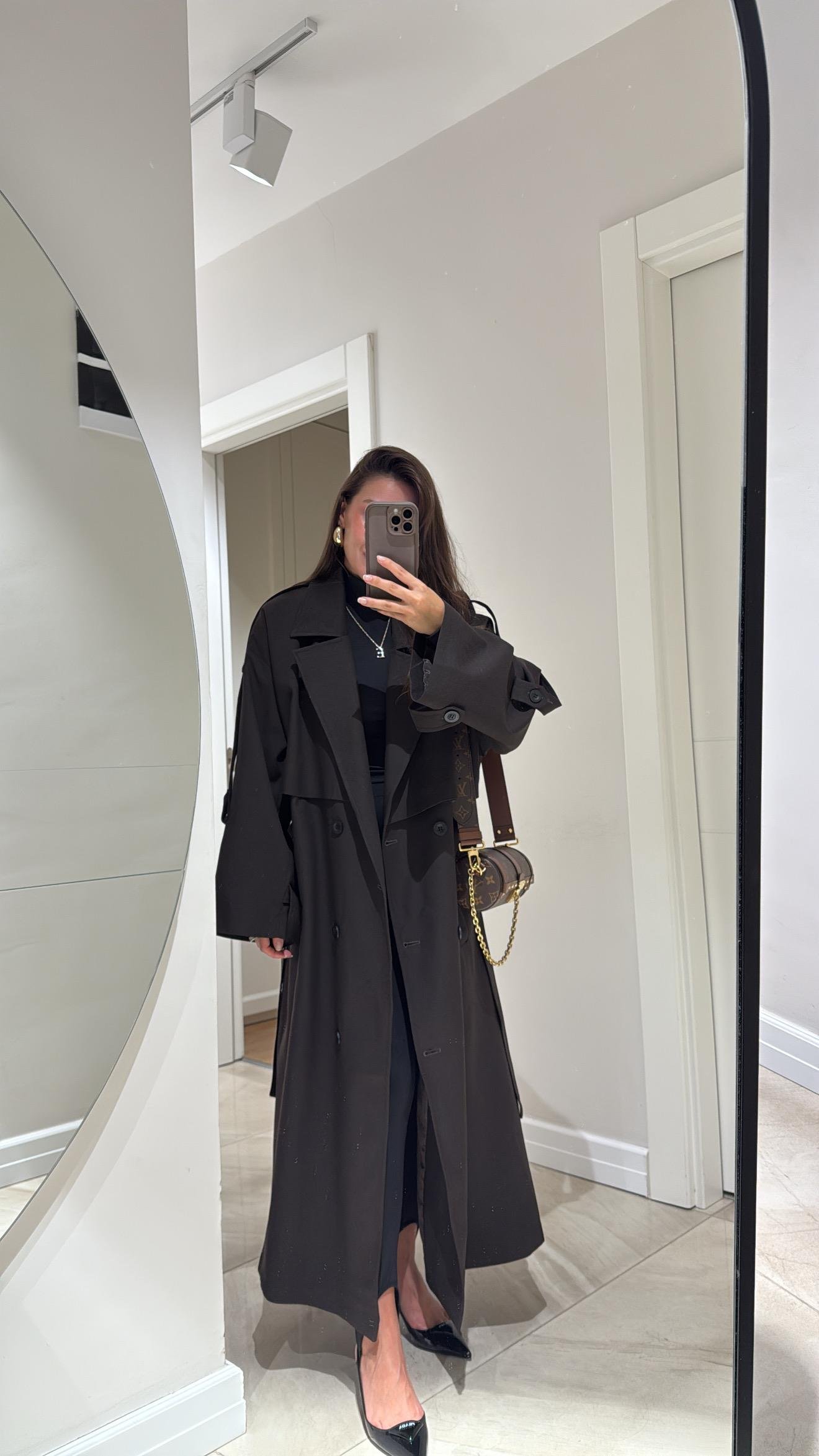 Acı Kahve Tokalı Premium Oversize Trenç 