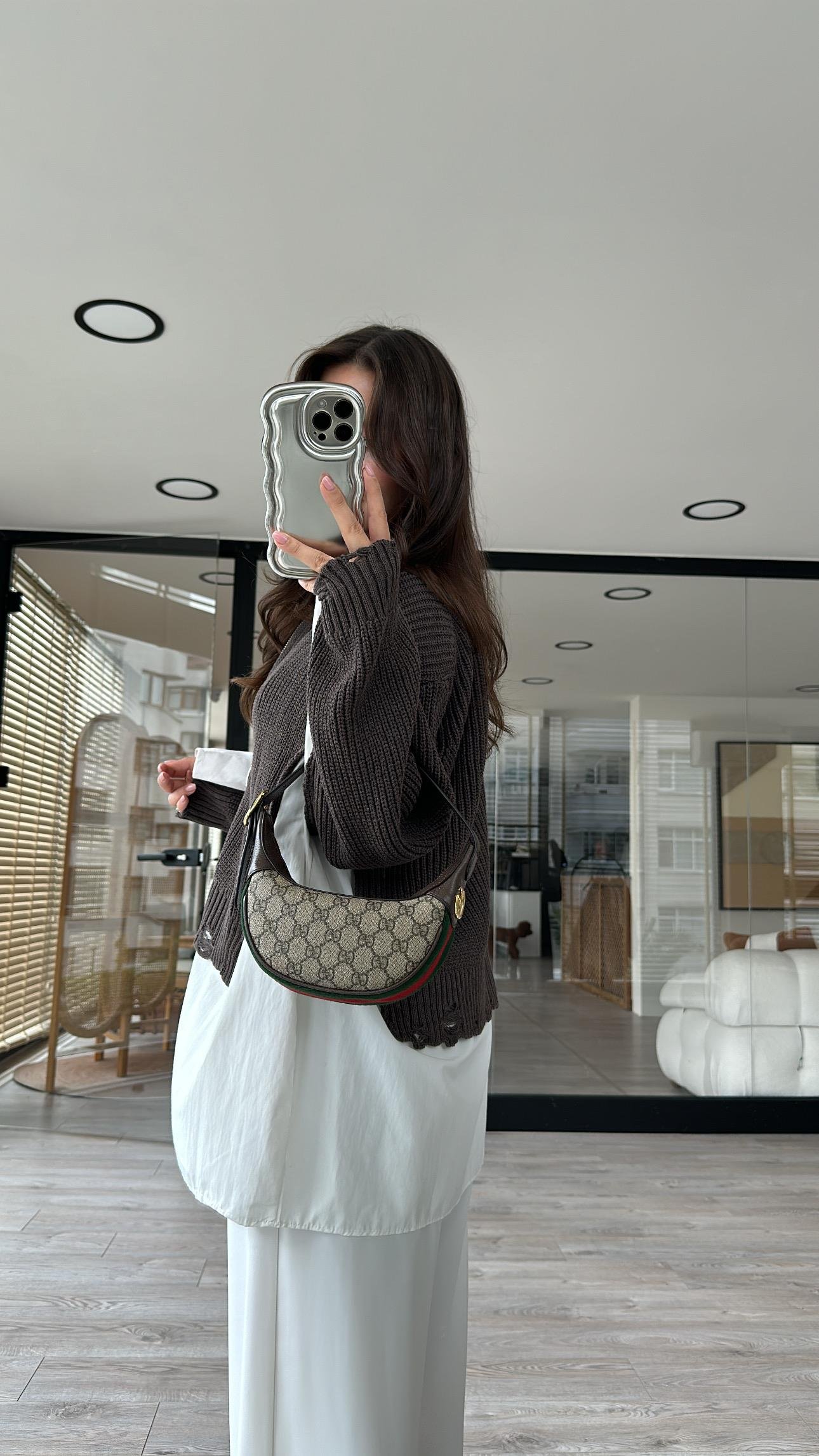 Acı Kahve Triko Detaylı Ravi Gömlek Hırka