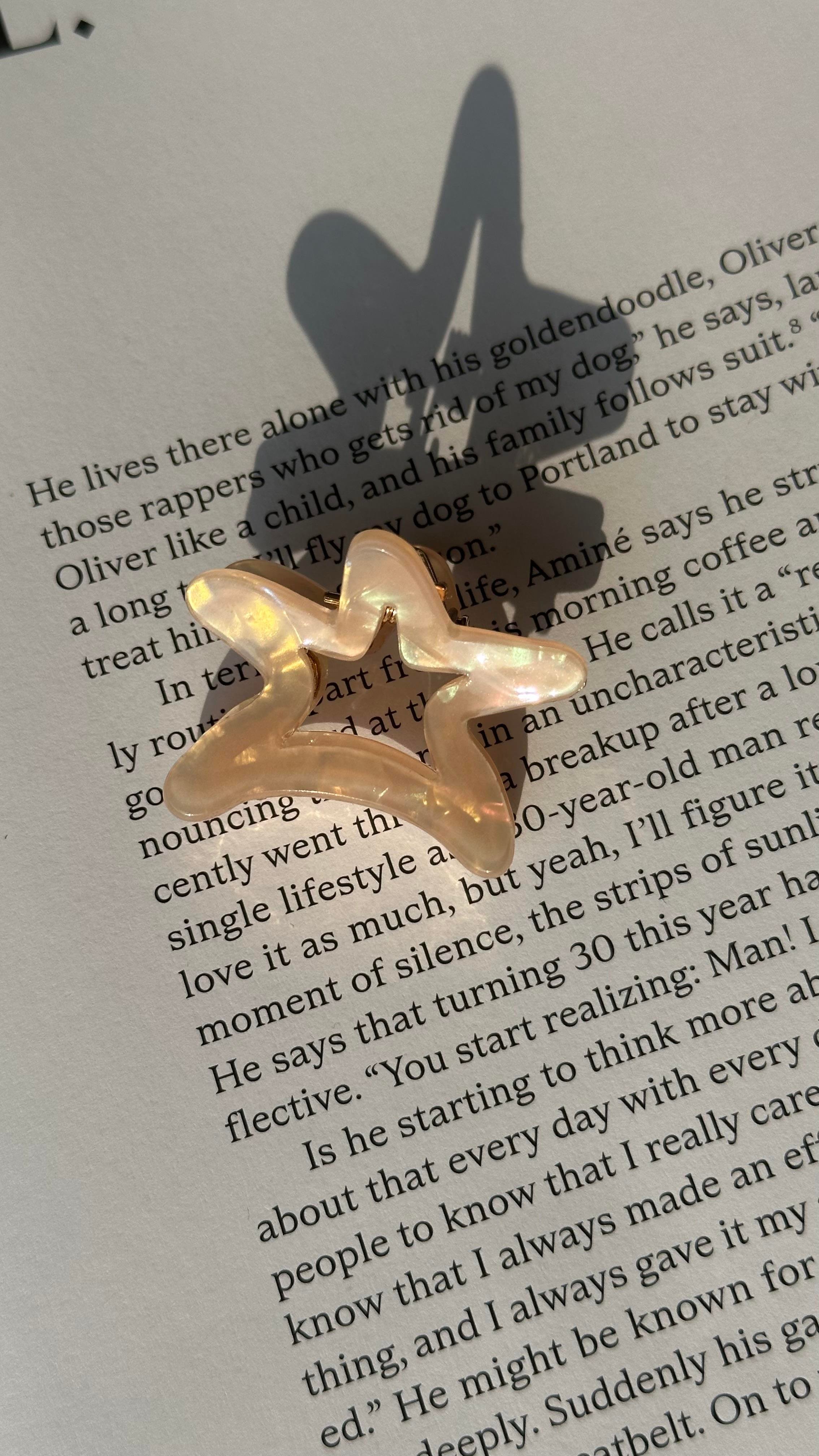 Bej  Hologramlı Yıldızlı Mandal Toka