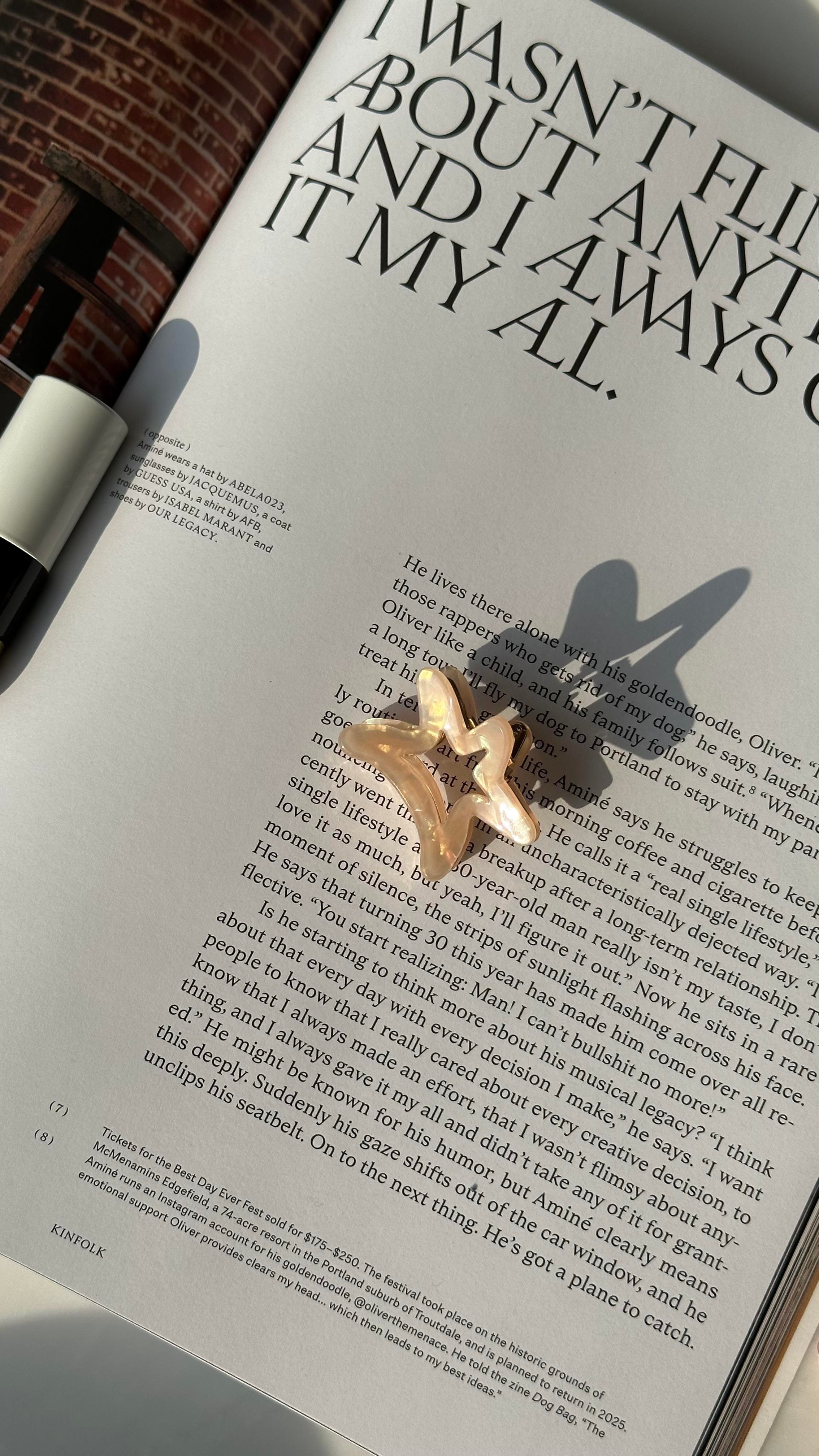 Bej  Hologramlı Yıldızlı Mandal Toka