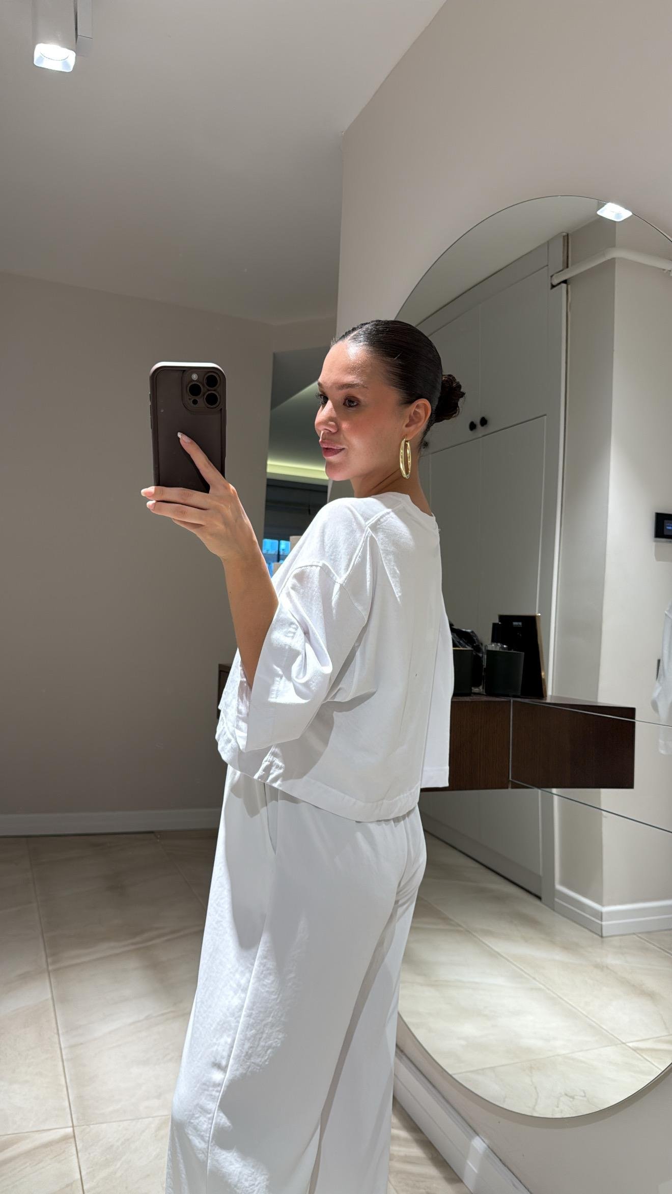 Beyaz Basic Oversize Ravi Crop Tshirt