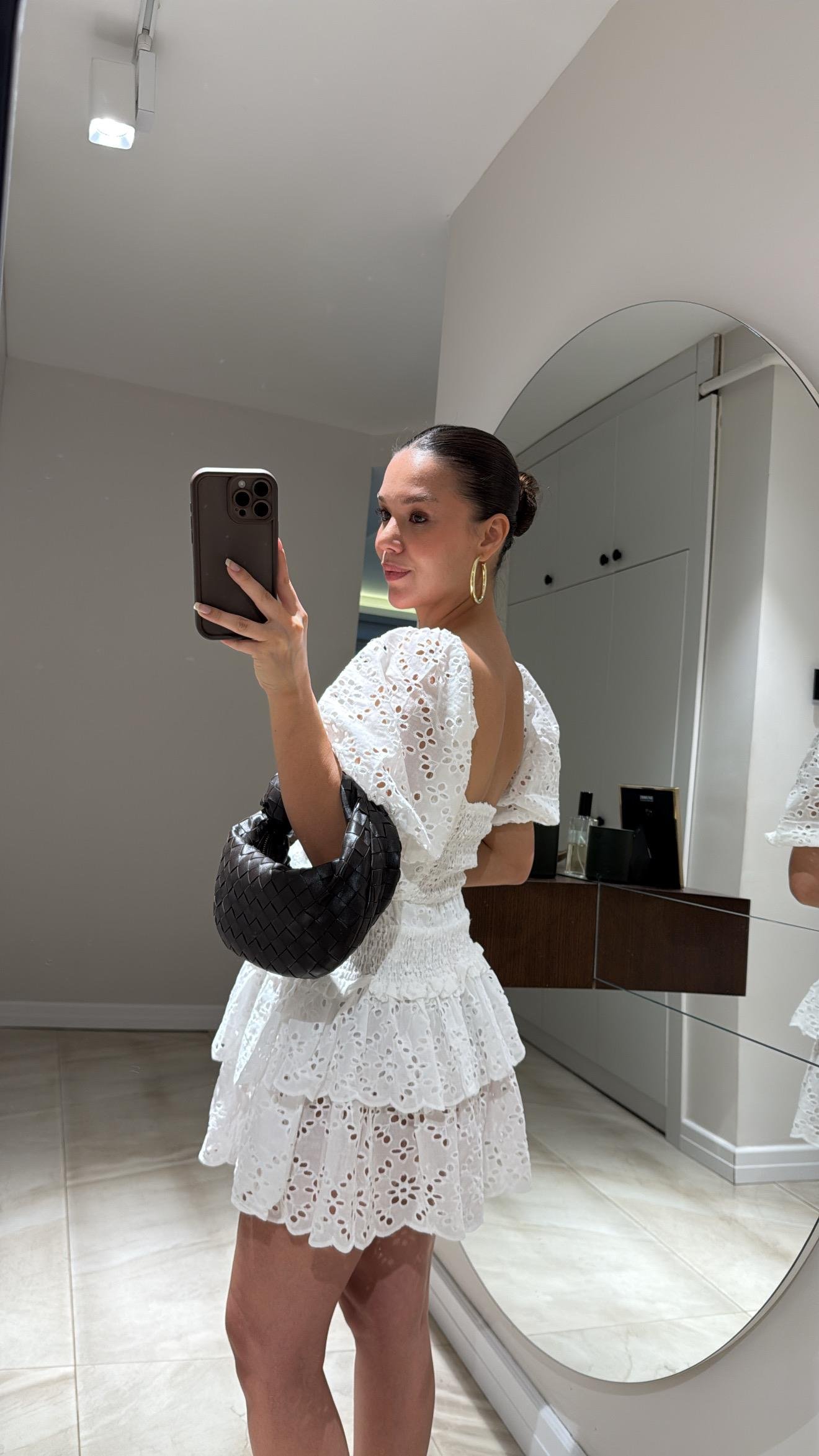 Beyaz Ön Bağlamalı Fisto Bluz 