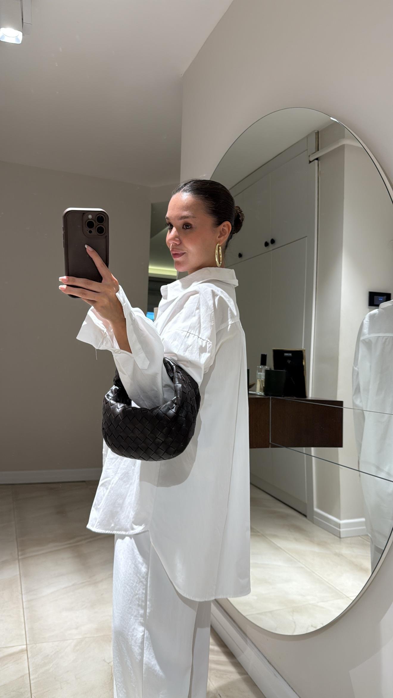 Beyaz Oversize Poplin Gömlek