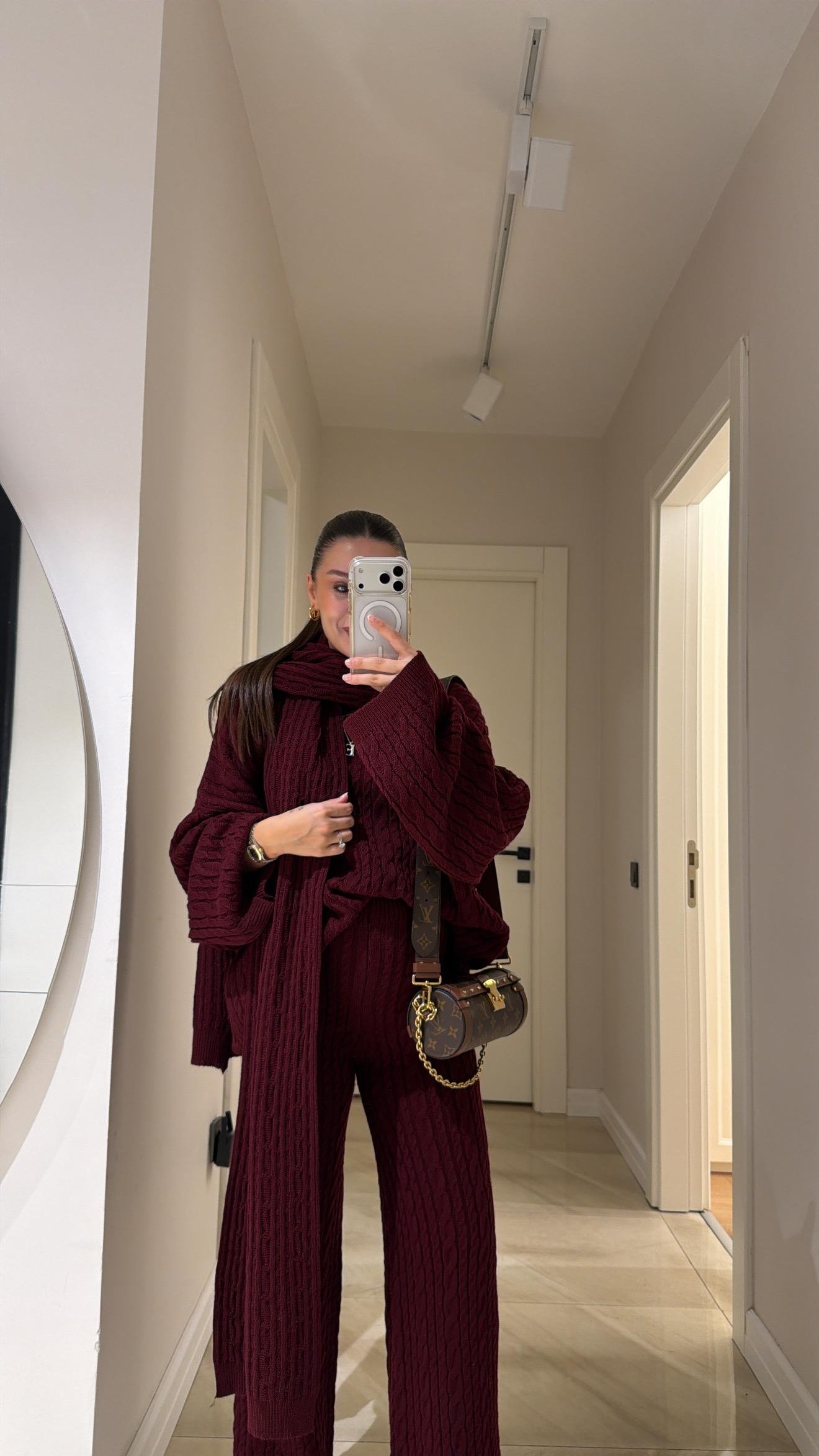 Bordo Atkılı Marka Model Pantolon Takım