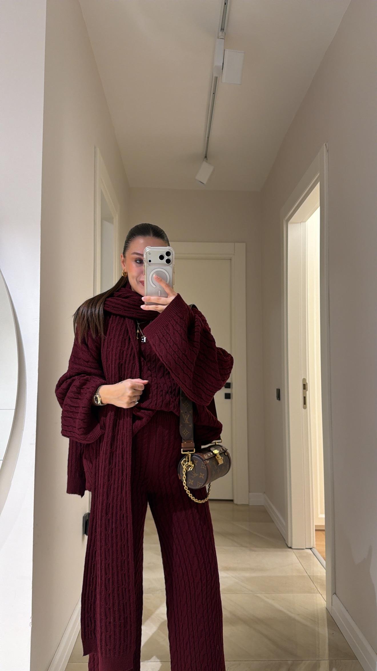 Bordo Atkılı Marka Model Pantolon Takım