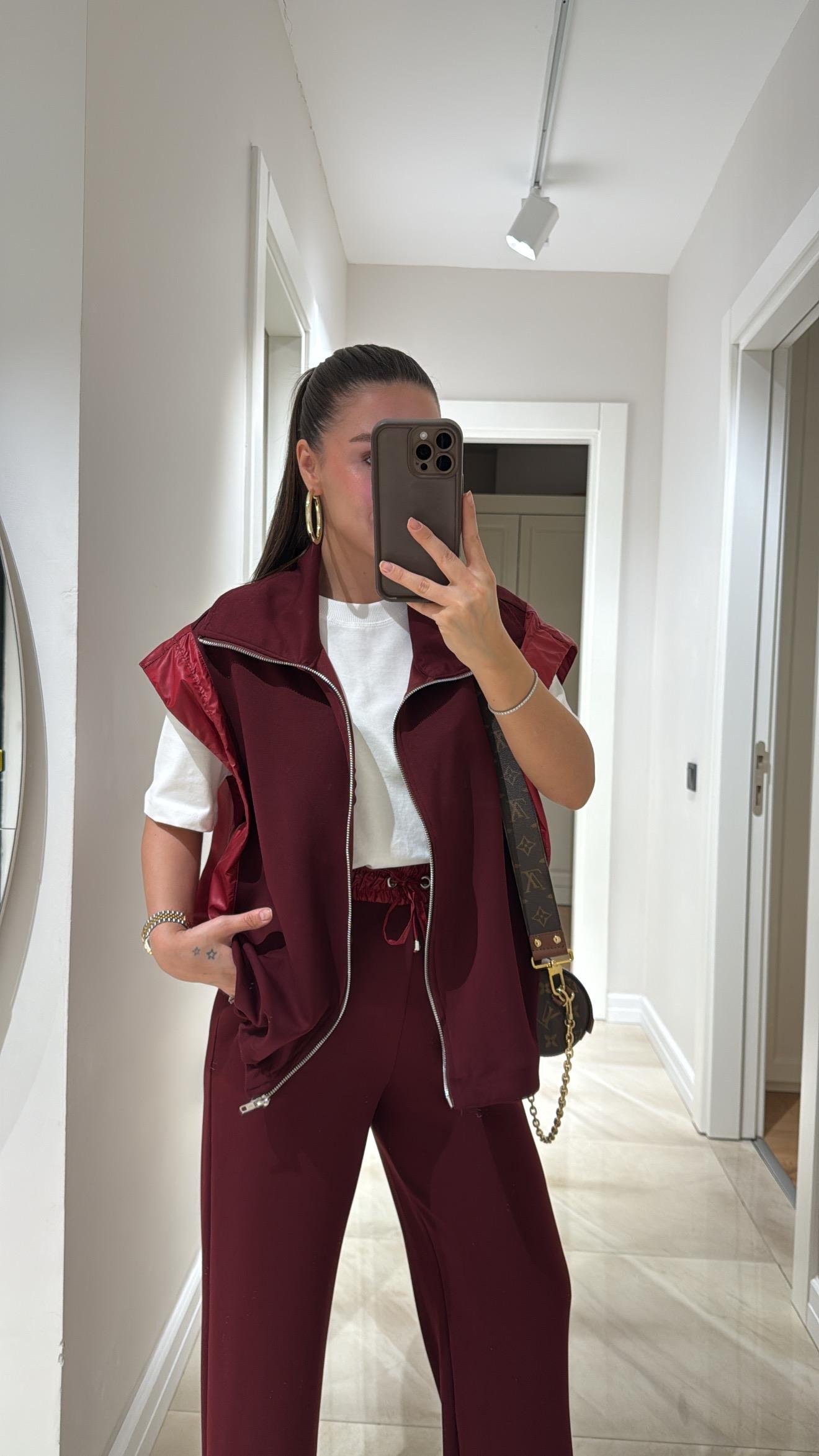 Bordo Paraşüt Kumaş Detaylı Marka Model Takım