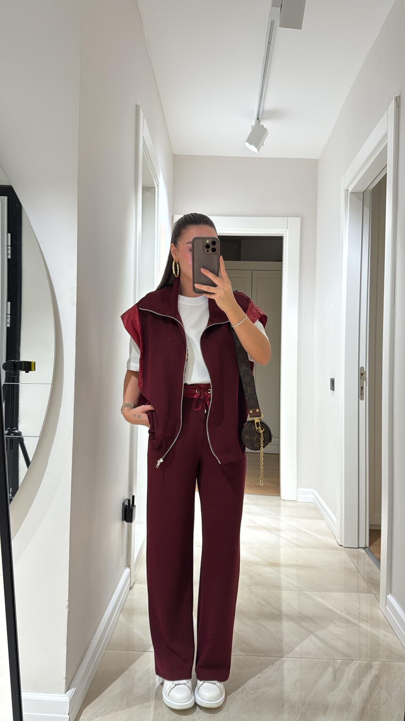 Bordo Paraşüt Kumaş Detaylı Marka Model Takım