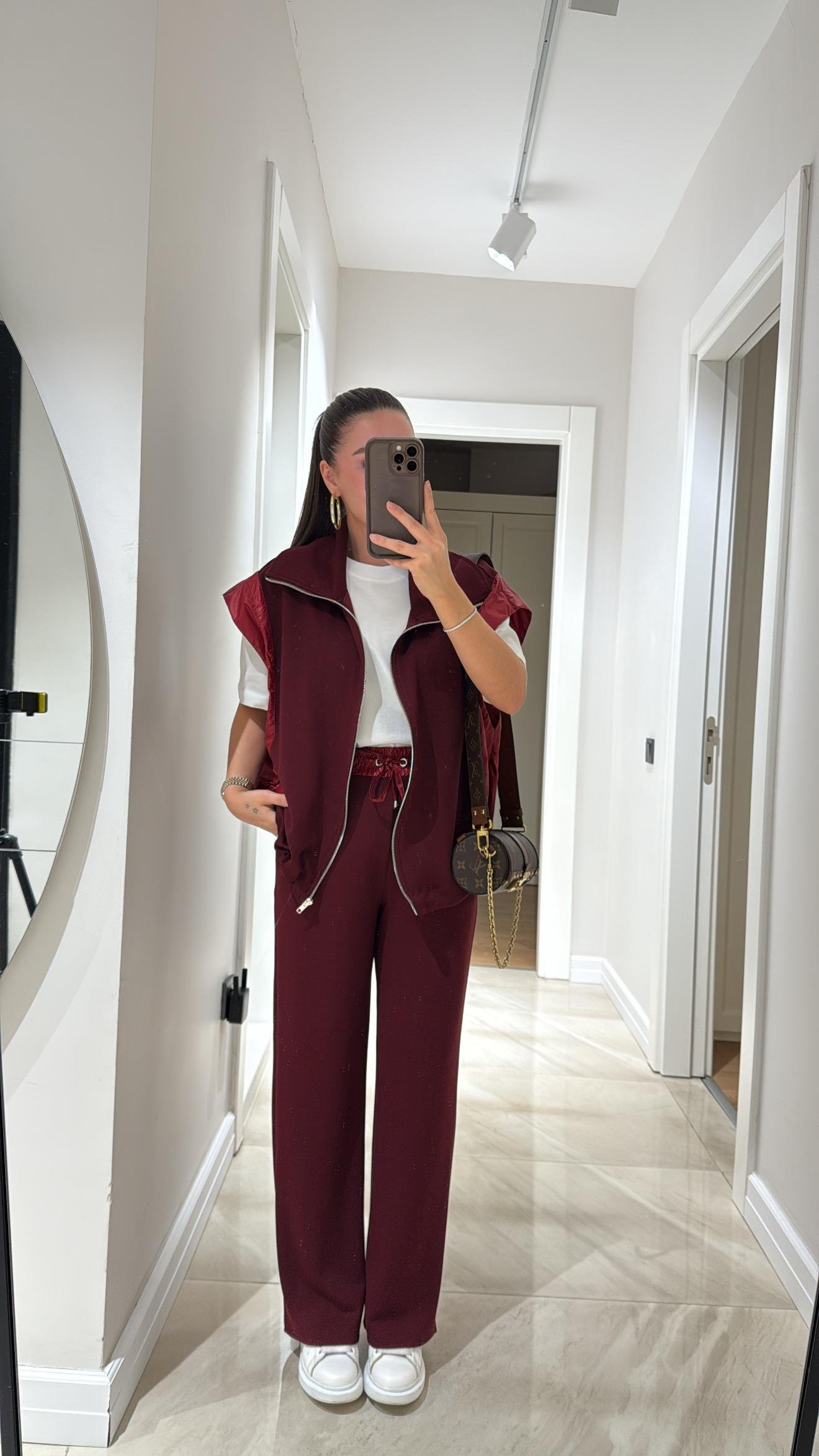 Bordo Paraşüt Kumaş Detaylı Marka Model Takım